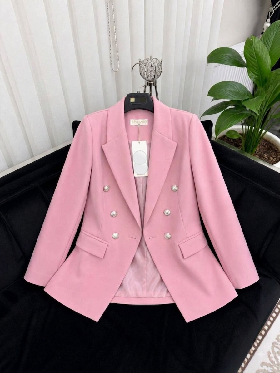 Blazer Double Boutonnage à Boutons Dorés - coloris clair
