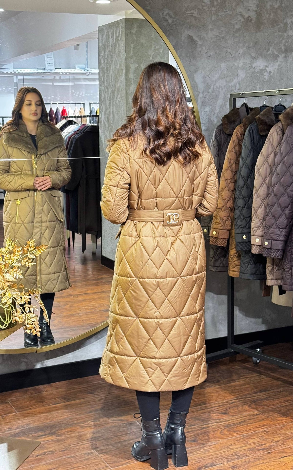 Manteau Structuré Taille Marquée Ceinture Nouée