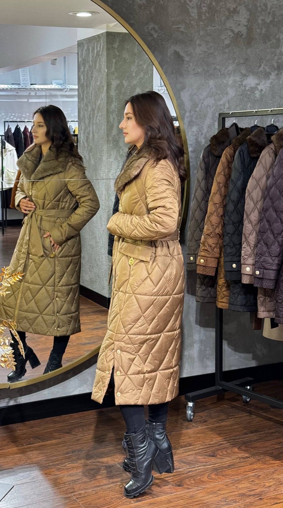 Manteau Structuré Taille Marquée Ceinture Nouée