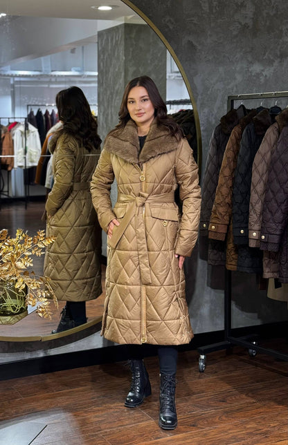 Manteau Structuré Taille Marquée Ceinture Nouée