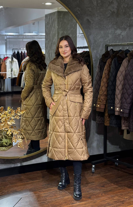 Manteau Structuré Taille Marquée Ceinture Nouée
