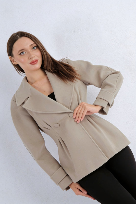 Veste Courte Double Boutonnage Col Revers