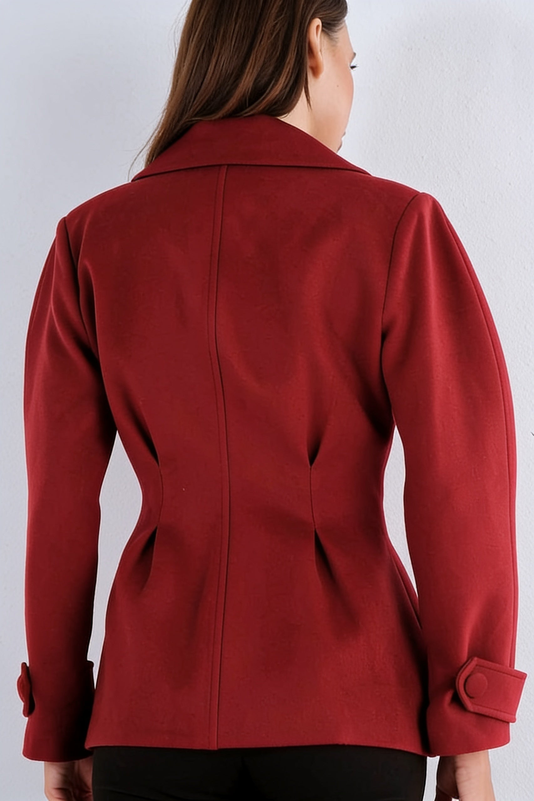 Veste Courte Double Boutonnage - Bordeaux dos